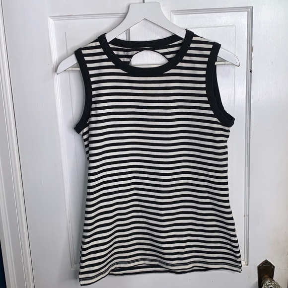 Kate Spade Striped Keyhole Bow Back White Top Tank W-079 Sz S - Picture 2 of 8